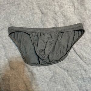 N2N Bodywear Grey Semi Sheer Rayon Stretch Pouch Briefs Size Large NWT